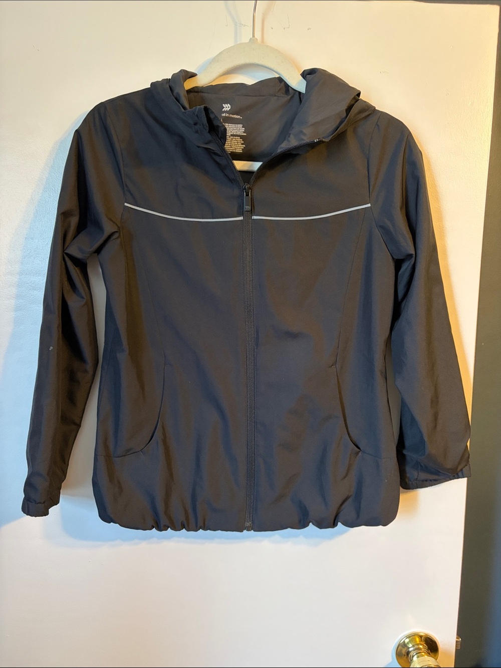 all in motion Youth Large Hooded Utility Jacket in Charcoal
